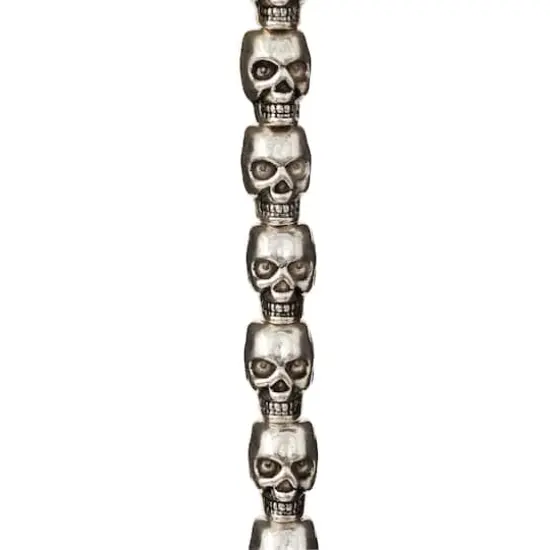 Silver Plated Metal Skull Beads, 12mm by Bead Landing&trade; {1}