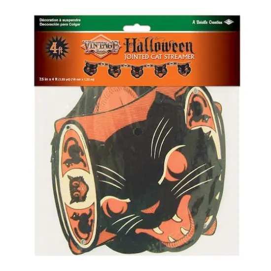 Beistle Vintage Halloween Jointed Cat Streamers {4}