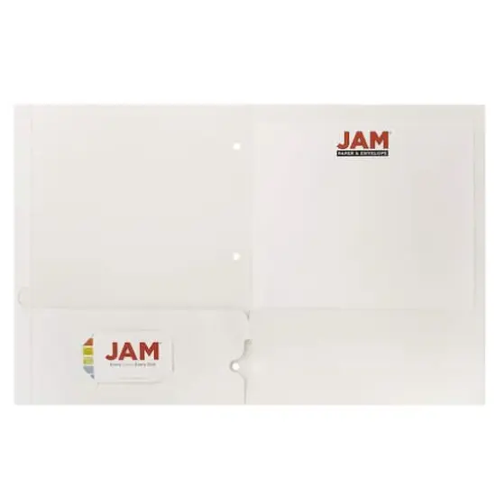 JAM Paper Business Glossy Laminated Two Pocket 3-Hole Punch Folders, 6ct. {4}