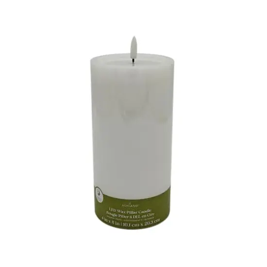 4" x 8" LED Wax Pillar Flickering Candle by Ashland&reg; White {4}