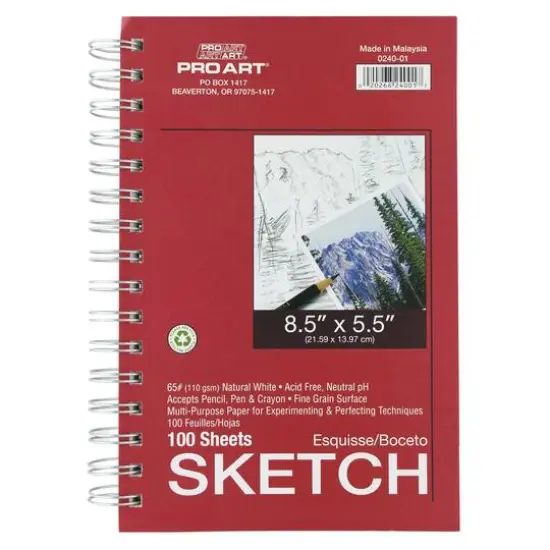 Pro Art&reg; Side Wired Sketch Pad, 8.5" x 5.5" {1}