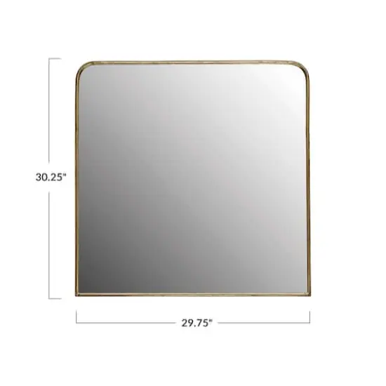Hello Honey&reg; Brass Finish Square Metal Framed Wall Mirror {6}
