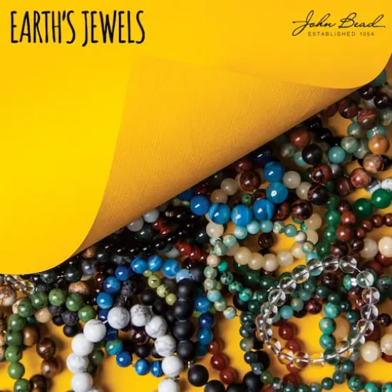 John Bead Earth's Jewels Natural Stone Round Beads, 8mm Turquoise Howlite {4}