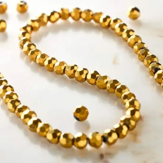 Gold Iris Glass Faceted Round Beads, 3mm by Bead Landing&trade; {3}
