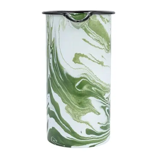 Hello Honey® 7.75" Green & White Marbled Enameled Pitcher {7}