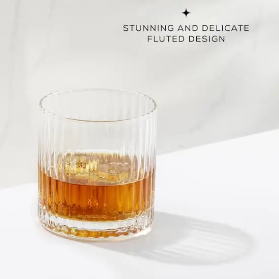 JoyJolt&reg; 10oz. Elle Fluted Double Old Fashion Whiskey Glasses, 2ct. {3}