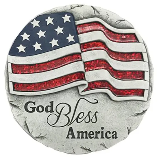 Santa's Workshop 10" God Bless America Stepping Stone {1}