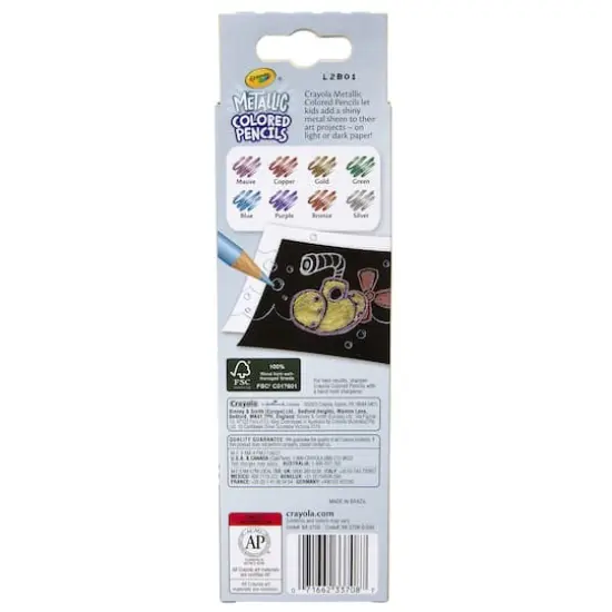 Crayola&reg; Metallic Colored Pencils, 6 Packs of 8 {4}