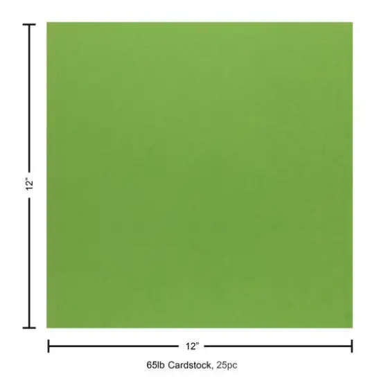 PA Paper&trade; Accents 12" x 12" 65lb. Cardstock, 25 Sheets Green Parrot {5}