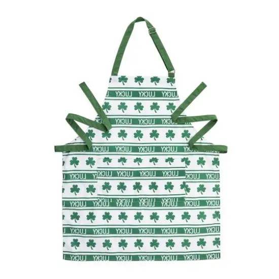 Glitzhome&reg; 31.25" St. Patrick's Shamrocks Apron {6}