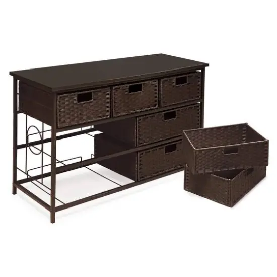 Badger Basket August Collection Wide Espresso Seven Basket Storage Unit {7}