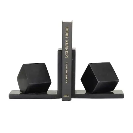 CosmoLiving by Cosmopolitan 6" Black Marble Orb Bookends Set {1}