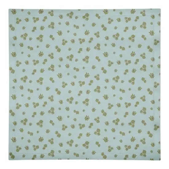 Daisy Pattern Cotton Twill Napkin Green {1}