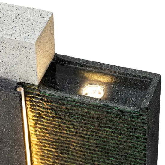 Glitzhome&reg; 38.25" Modern LED Textured Surface Outdoor Floor Fountain {7}