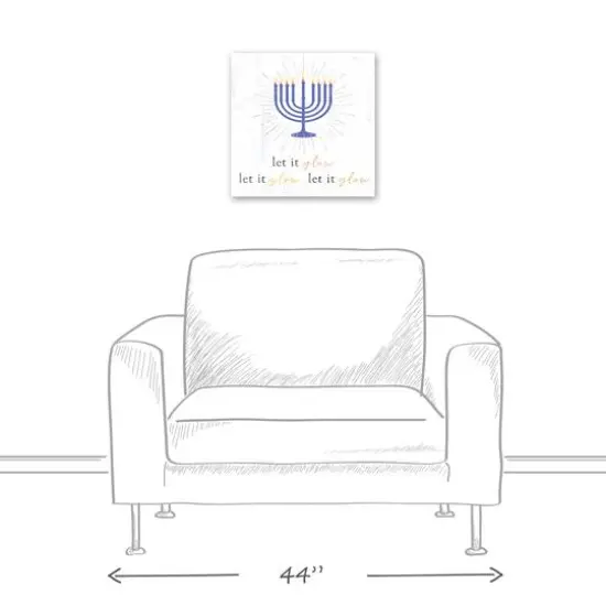 Let It Glow Menorah 16x16 Canvas Wall Art {6}