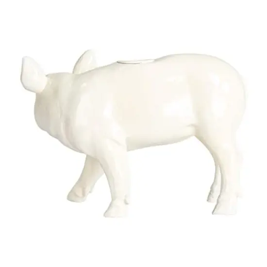 Hello Honey&reg; 7.25" Wide Country Charm Pig Taper Candle Holder {9}