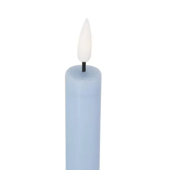 11" Flameless Wax Candles with Remote Control, 6ct. Light Blue {6}