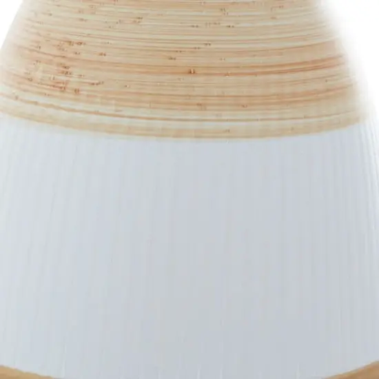 Tan Ceramic Coastal Style Vase, 13" x 9" x 9" {5}