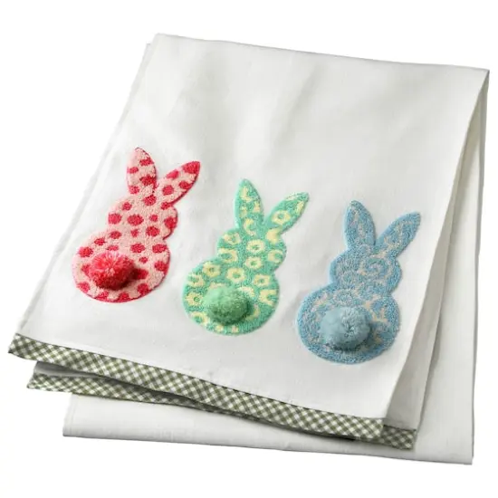 72" Multicolored 3 Easter Bunnies Table Runner {1}