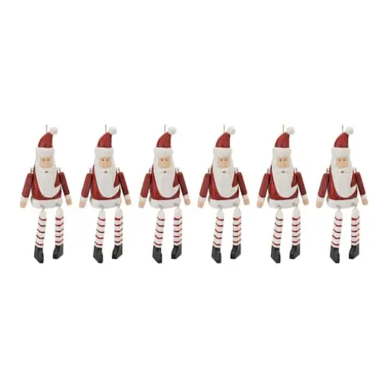 6ct. Dangle Santa Ornament {1}