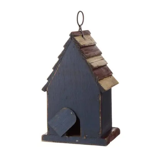 Glitzhome&reg; 9" Solid Wood & Metal Rustic Style Birdhouse {8}