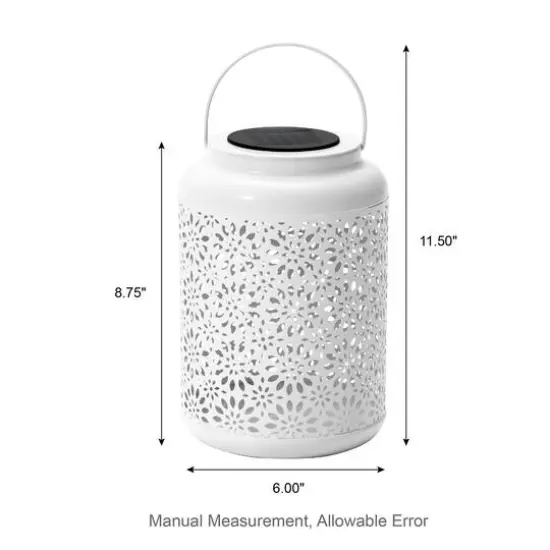 Glitzhome® 8.5" Flower Cutout Solar Powered Hanging Lantern {9}