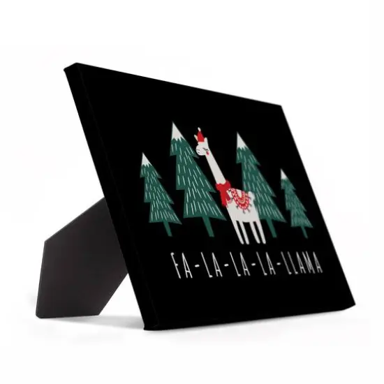 Caroling Llama 10x8 Tabletop Canvas {3}