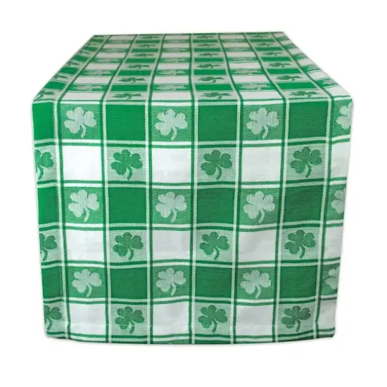 DII&reg; 72" Shamrock Woven Check Table Runner {1}