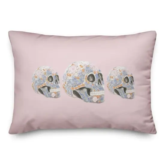 Floral Sugar Skulls Throw Pillow {1}