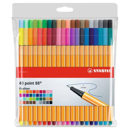 Stabilo&reg; Point 88&reg; 40 Color Fineliner Wallet Pen Set {1}