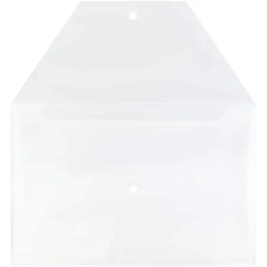 JAM Paper 9.75" x 14.5" Plastic Snap Closure Envelopes, 12ct. Clear {4}