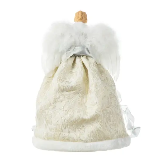 Glitzhome&reg; 16.5" Faux Fur Elegant Christmas Angel Tree Topper {8}