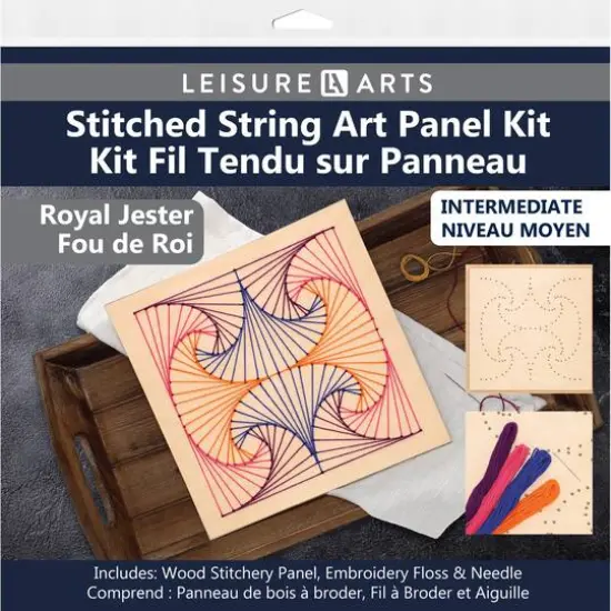 Leisure Arts&reg; Intermediate Royal Jester Wood Stitched String Art Panel Kit {1}