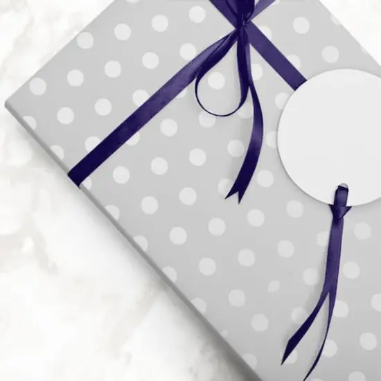 JAM Paper Polka Dot Gift Wrap Silver and White {7}
