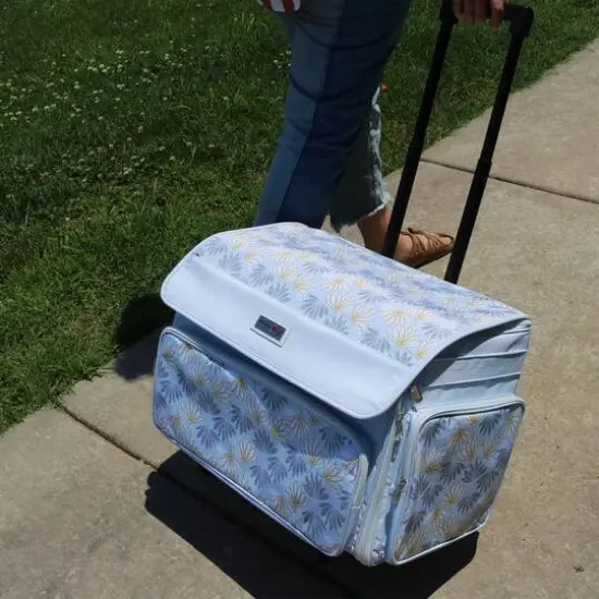 Everything Mary White 4-Wheels Deluxe Sewing Machine Storage Case {7}