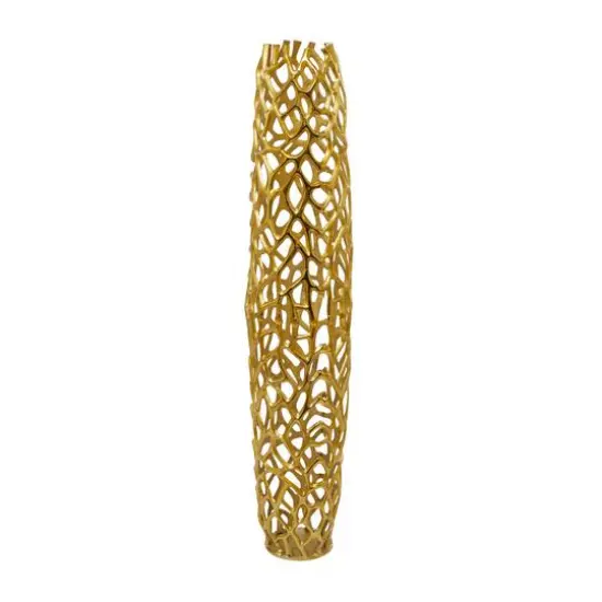 Aluminum Coral Contemporary Vase Gold {1}