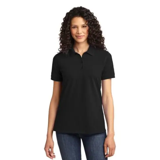 Port & Company&reg; Core Blend Ladies Pique Polo Jet Black {3}