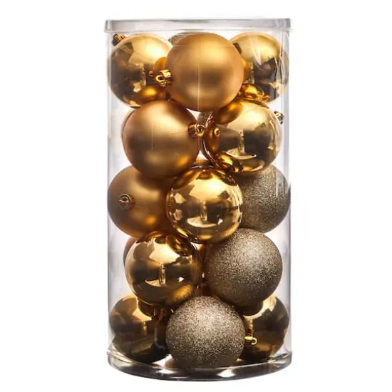 20ct. 3" Gold Shatterproof Christmas Ornaments {4}