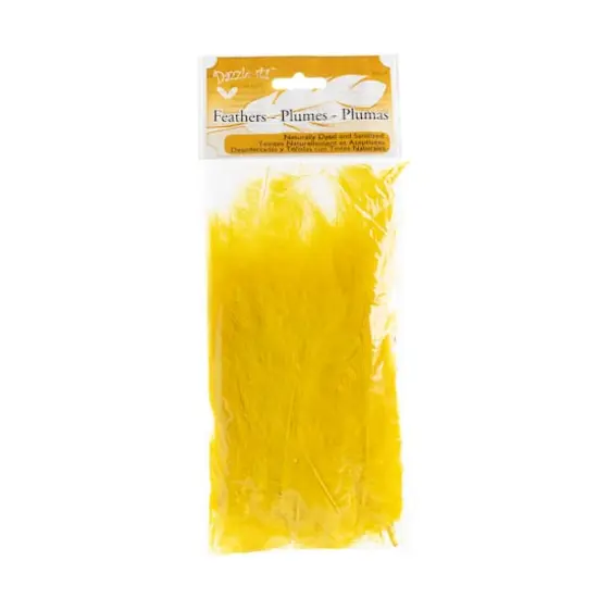 John Bead 4"-6" Marabou Feathers Yellow {5}