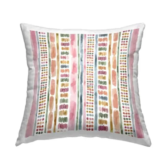 Stupell Industries Varied Pink Dotted Boho Stripes Lines Throw Pillow, 18" x 18" {1}