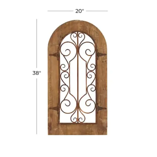 Brown Rustic Metal & Wood Arched Gate Wall D&eacute;cor {5}