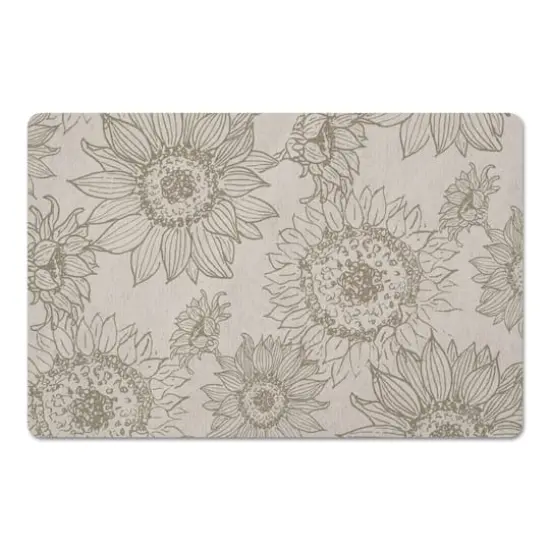 Large Sunflower Head Floor Mat Gray {1}