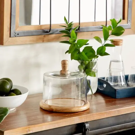 8" Brown Glass Farmhouse Serving Tray {6}