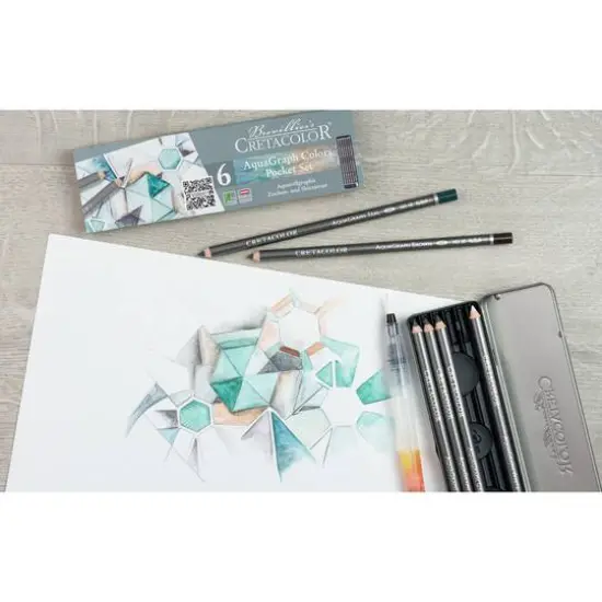 Cretacolor&reg; Graphite Water-Soluble Pencil Pocket Set {8}