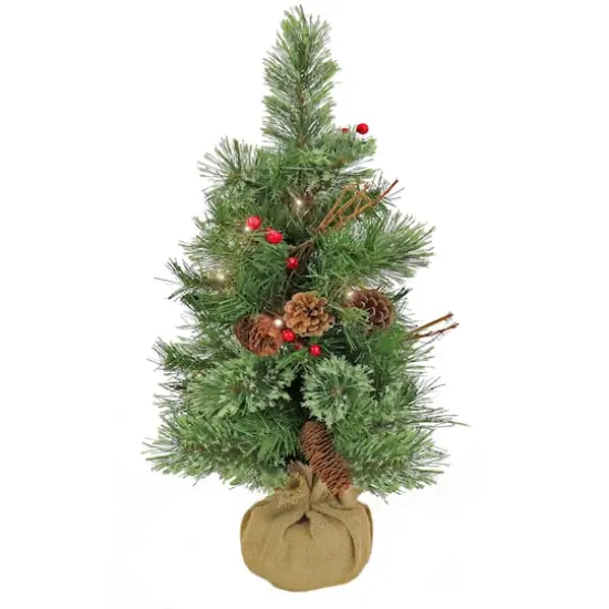 24" Glistening Pine Small Tree in Burlap Base {1}