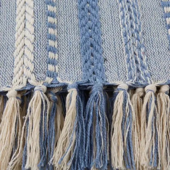 DII&reg; Stonewash Blue Braided Stripe Throw {3}