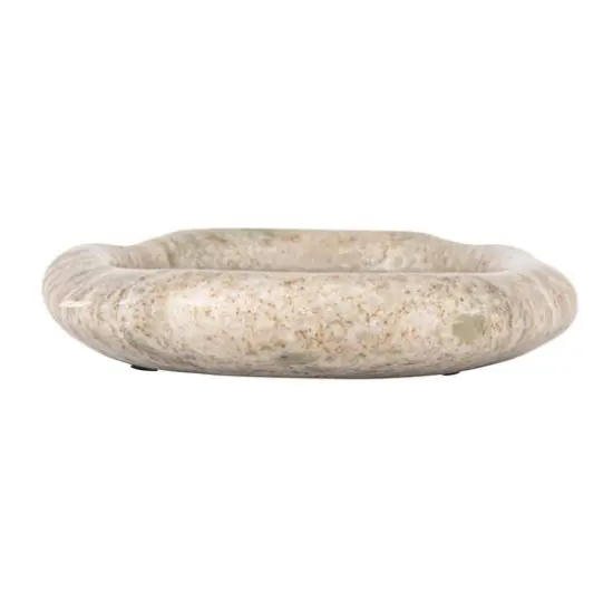Hello Honey&reg; 8" Beige Oval Marble Serving Tray {9}