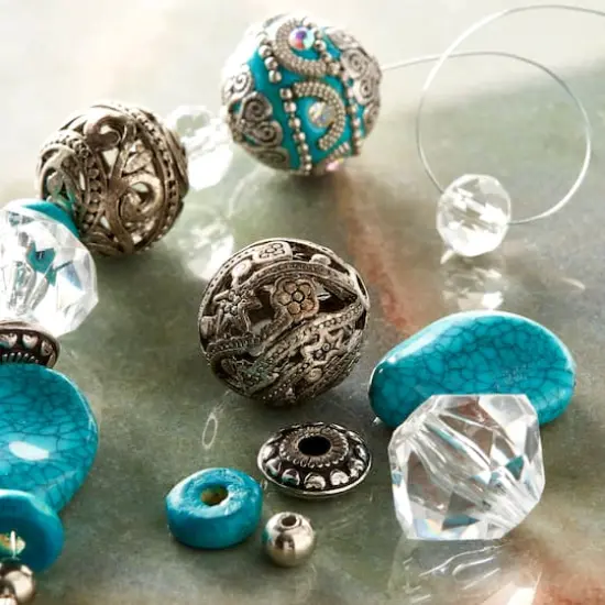 Clear & Blue Turquoise Strung Beads By Bead Landing&trade; {3}