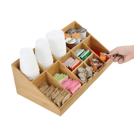 Mind Reader Brown 11 Compartment Coffee Condiment Organizer {6}
