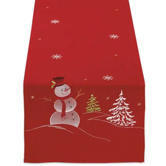 DII&reg; 108" Snowman Embroidered Table Runner {1}